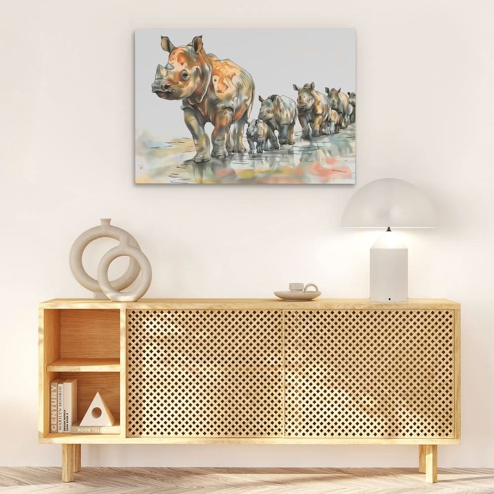 Trail of Horns - Brown Canvas Wall Art