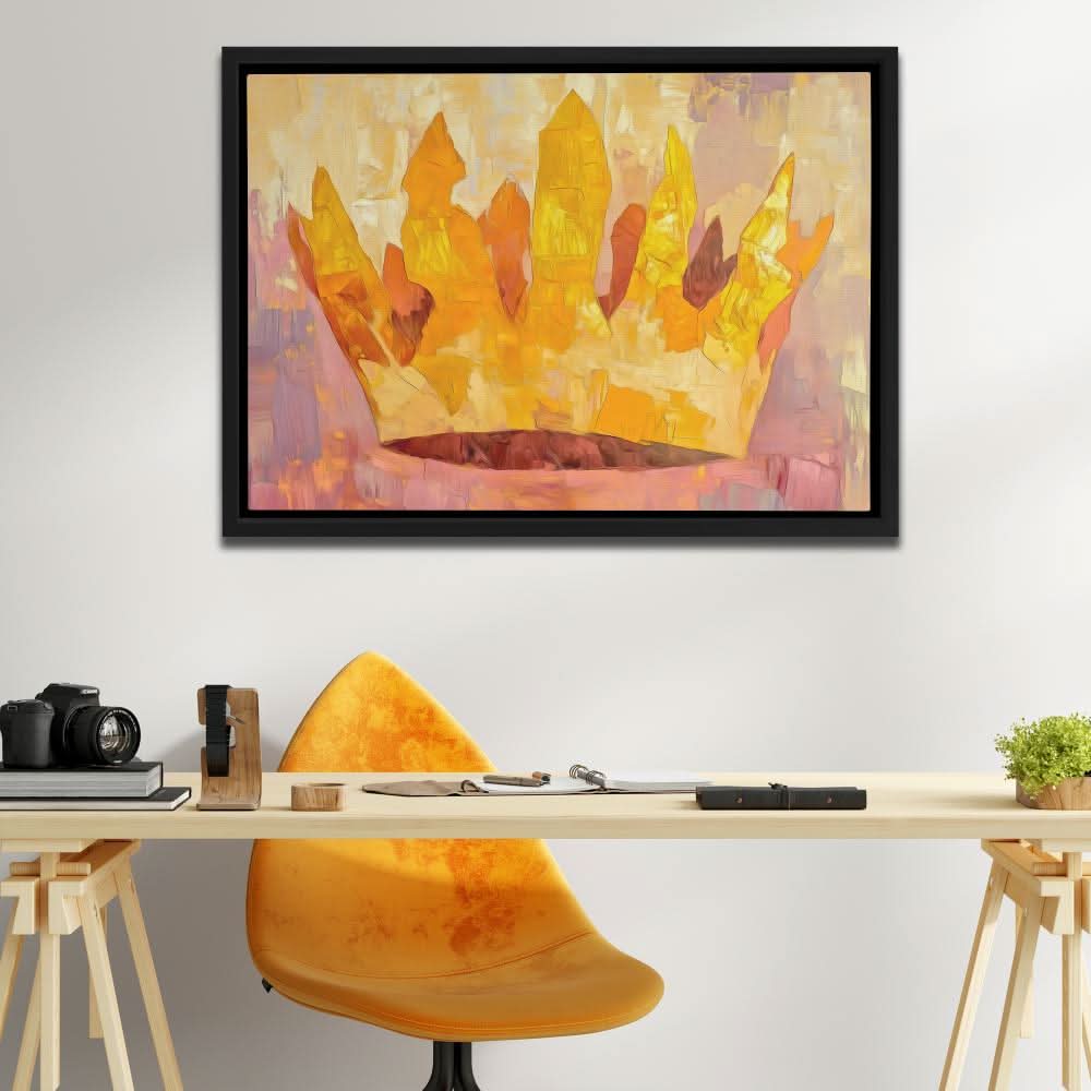 Tranquil Crown - Crown Wall Art in Black Frame