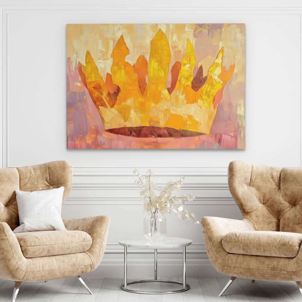 Tranquil Crown - Abstract Wall Art in Black Frame