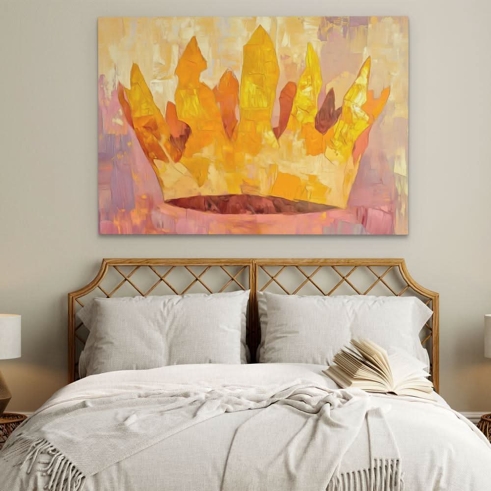 Tranquil Crown - Gold Wall Art for Lounge