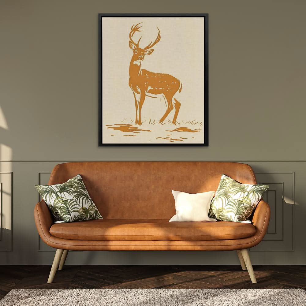 Tranquil Grace - Minimalist Wall Art in Black Frame