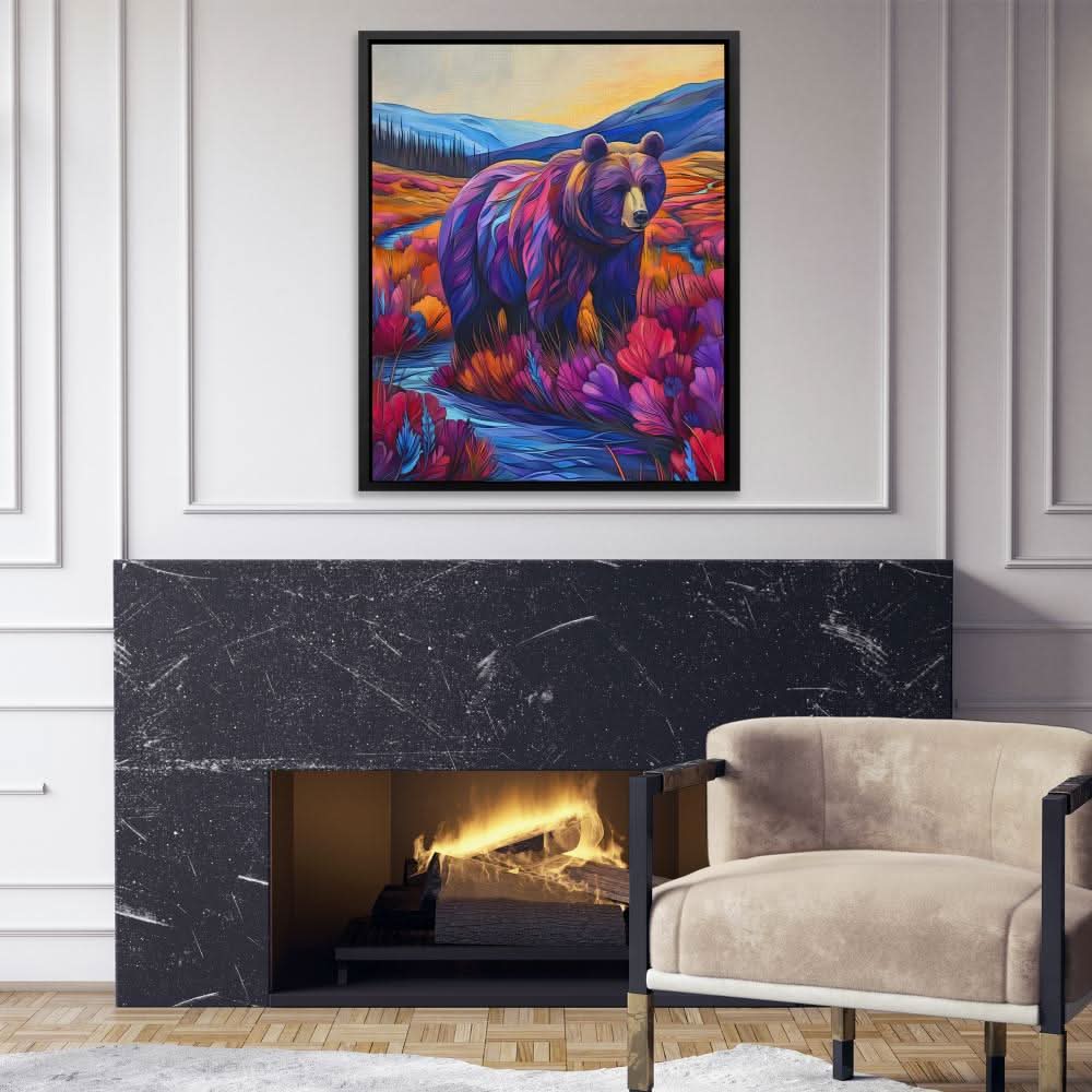 Tranquil Meadow - Surrealism Blue Canvas Wall Art
