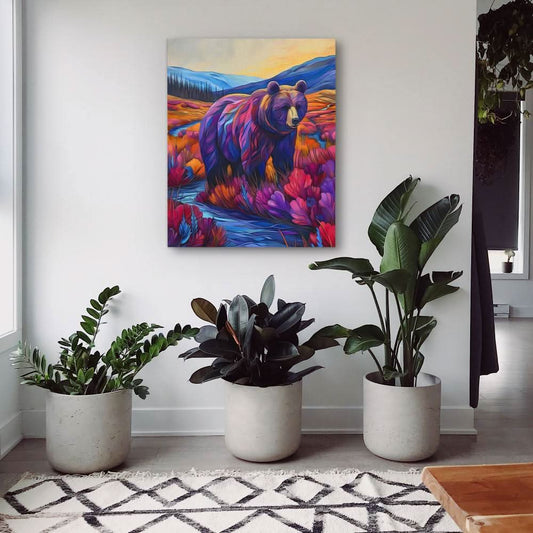 Tranquil Meadow - Surrealism Wall Art in Black Frame