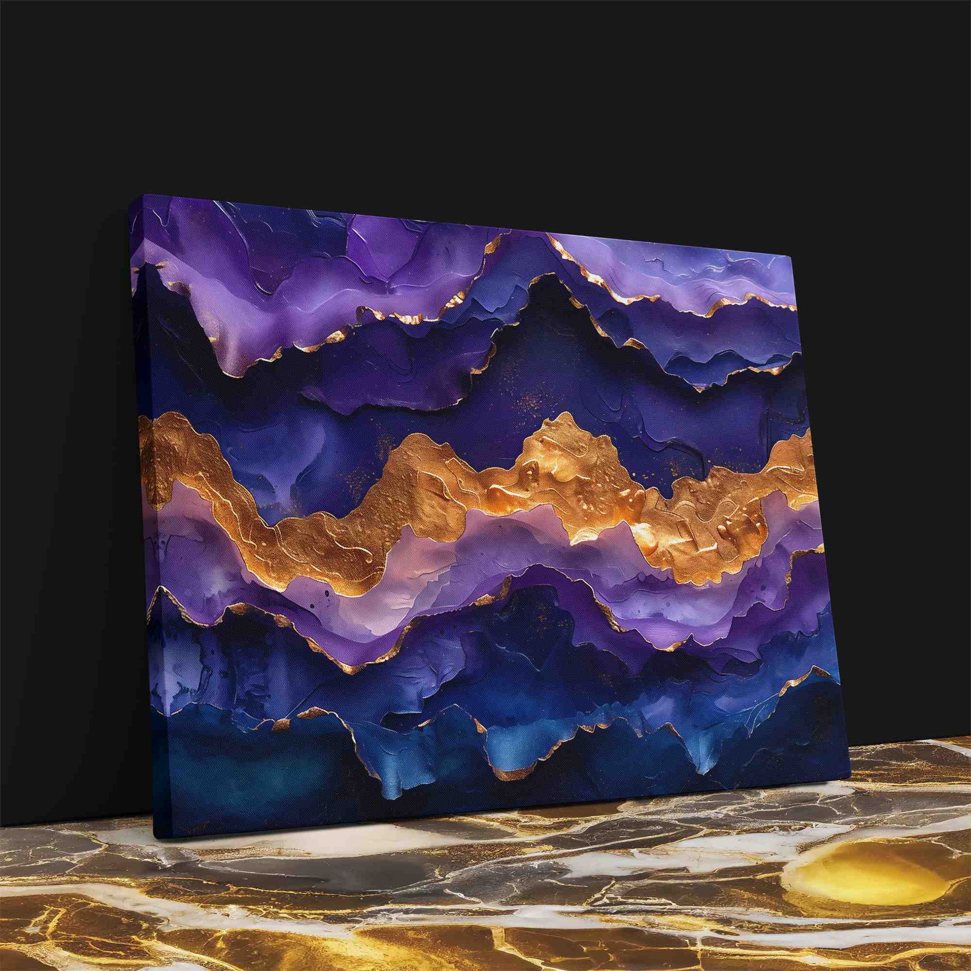 Tranquil Tones - Mountain Wall Art in Black Frame