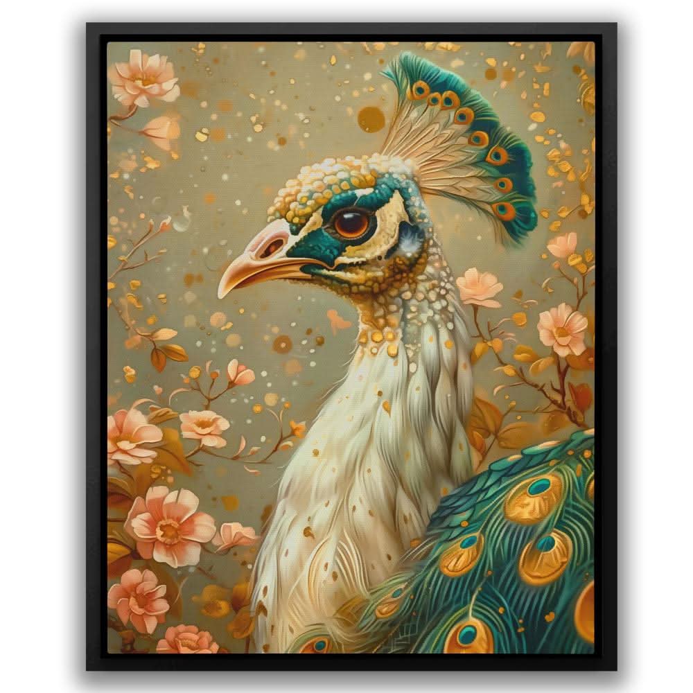 Tranquil Touch - Gold Bird Canvas Print
