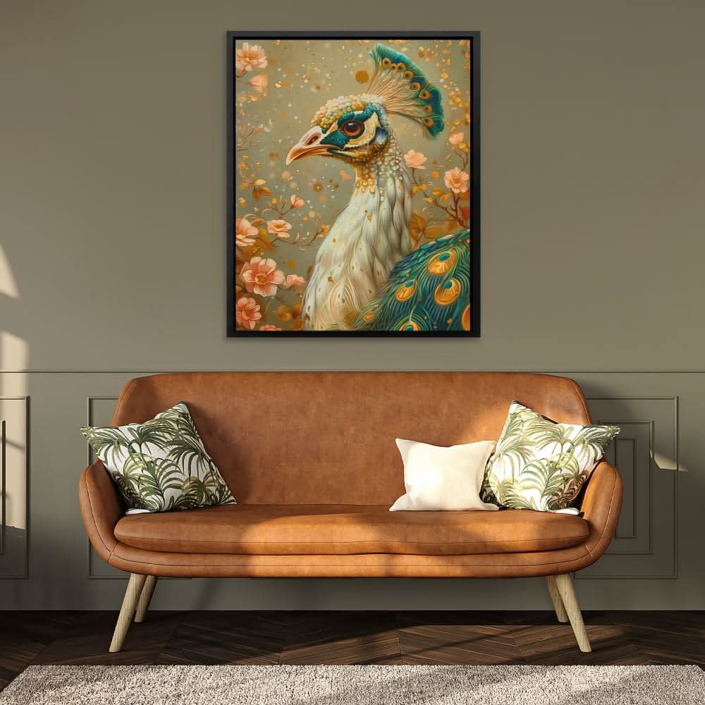 Tranquil Touch - Bird Wall Art in Black Frame