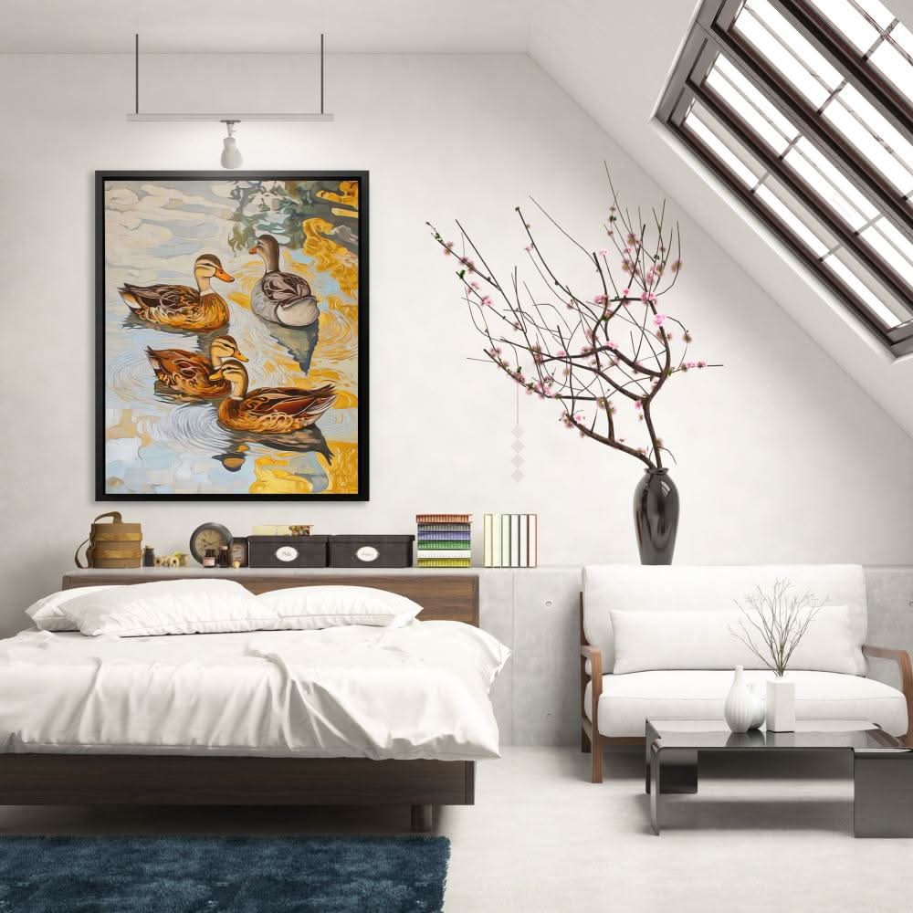 Tranquil Water Drift - Duck Art for Bathroom