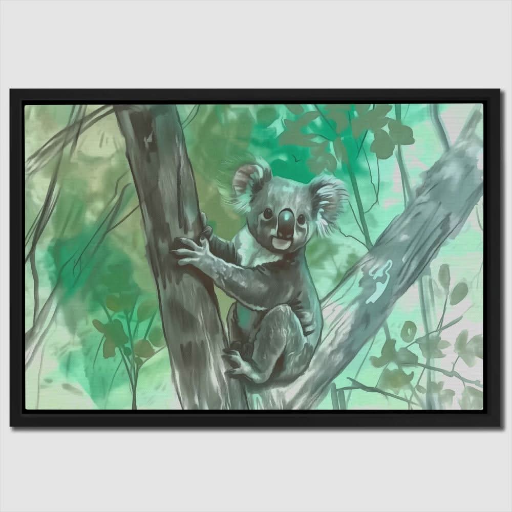 Tree Climbing Koala - Animals Art for Bedroom