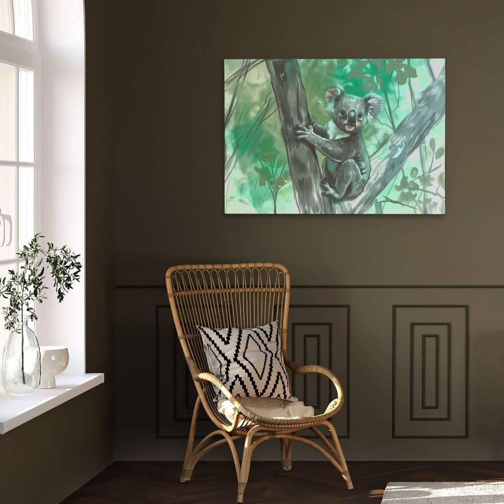 Tree Climbing Koala - Large Canvas Print