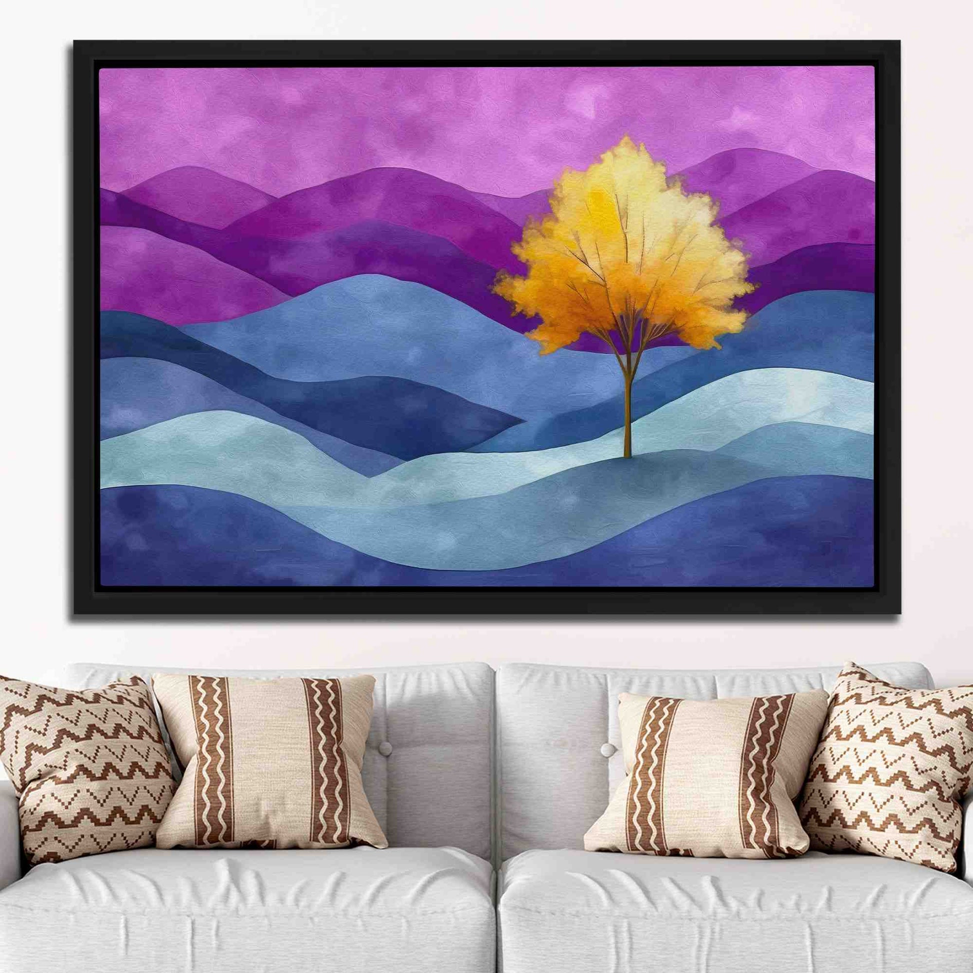 Tree of Gold - Horizontal Wall Art in Black Frame