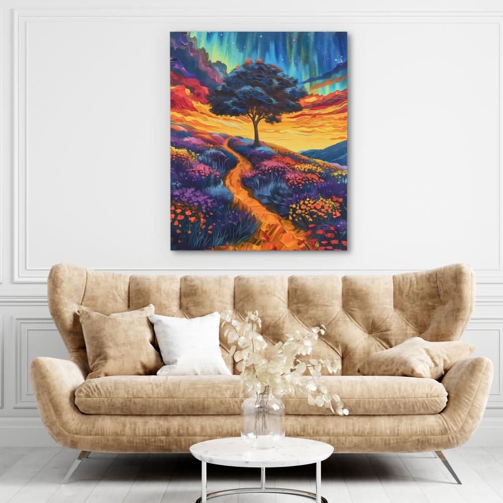 Tree of Happiness - Colorful Wall Art for Bedroom