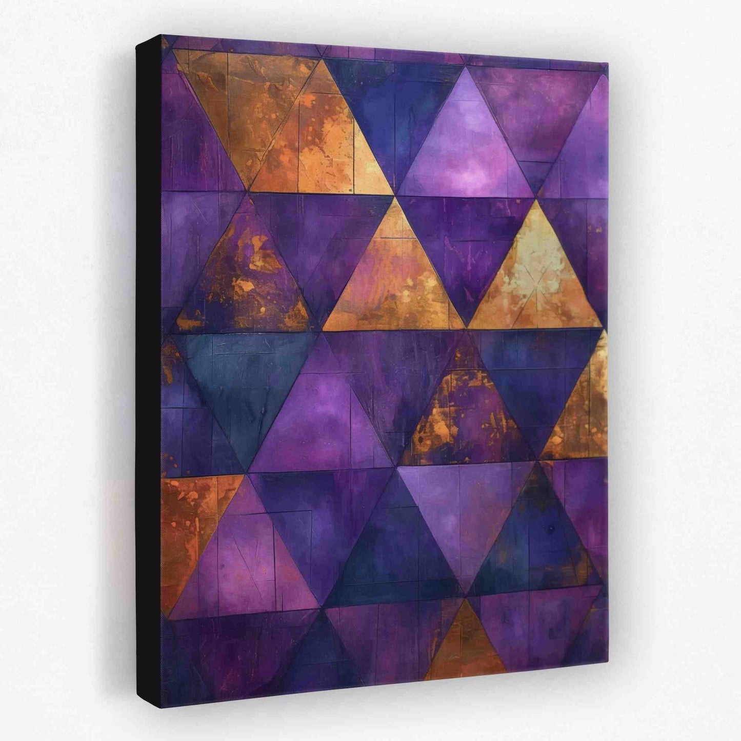 Triangular Gold - Triangle Canvas Wall Art