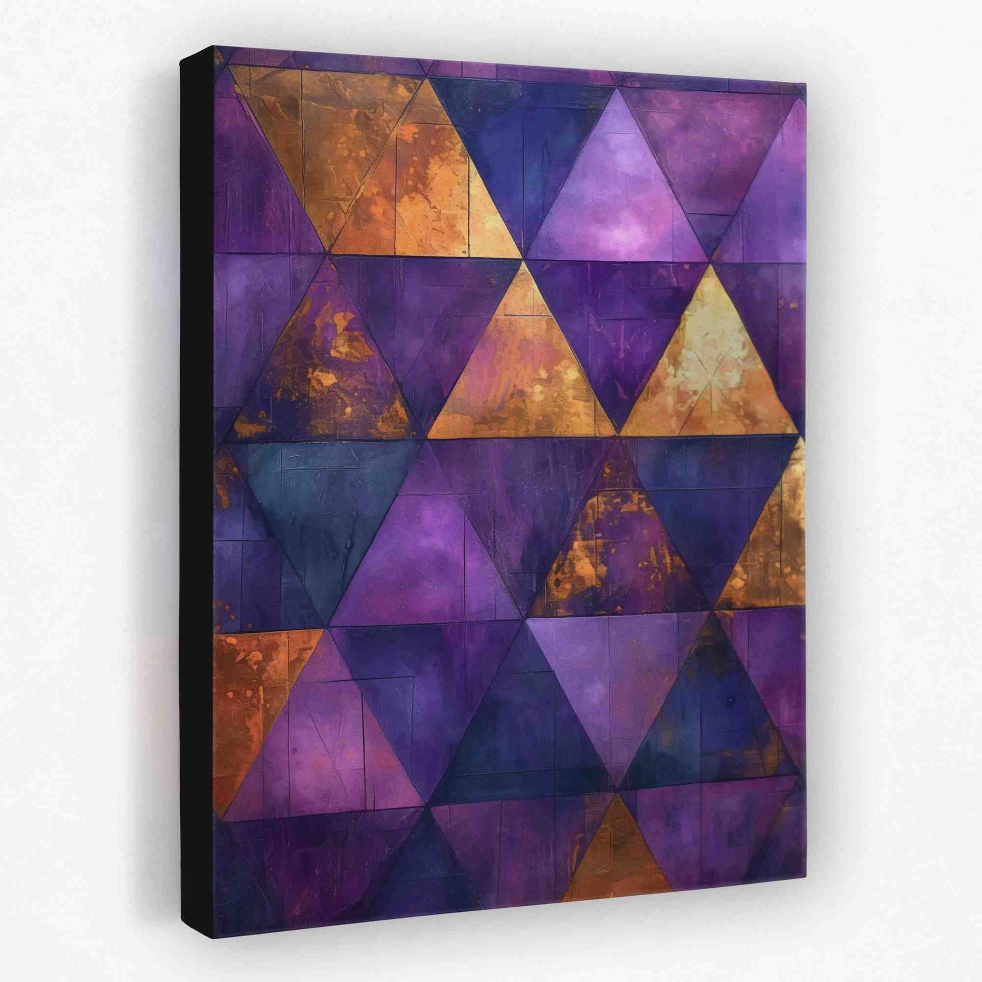 Triangular Gold - Triangle Canvas Wall Art