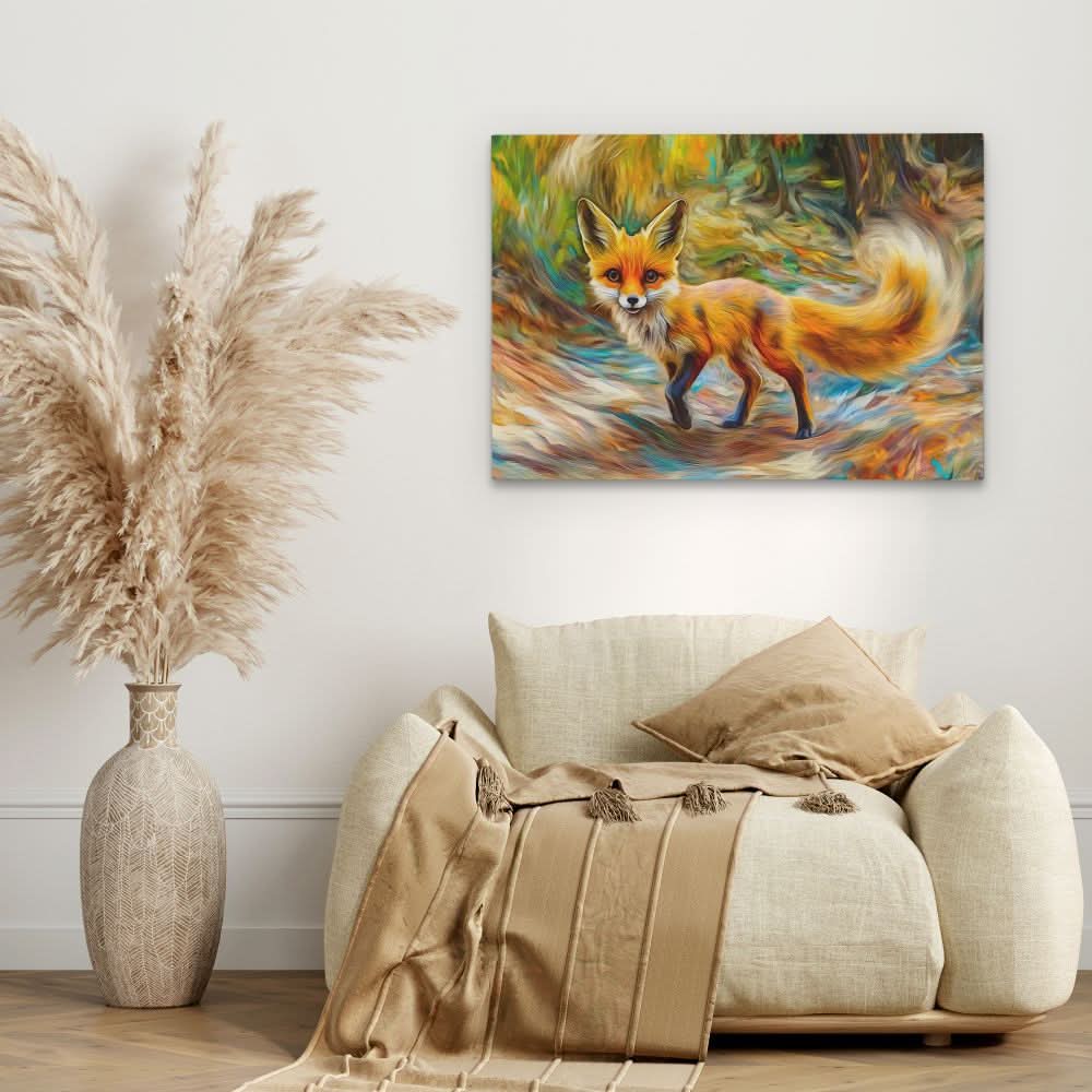 Tripping Fox - Large Canvas Print