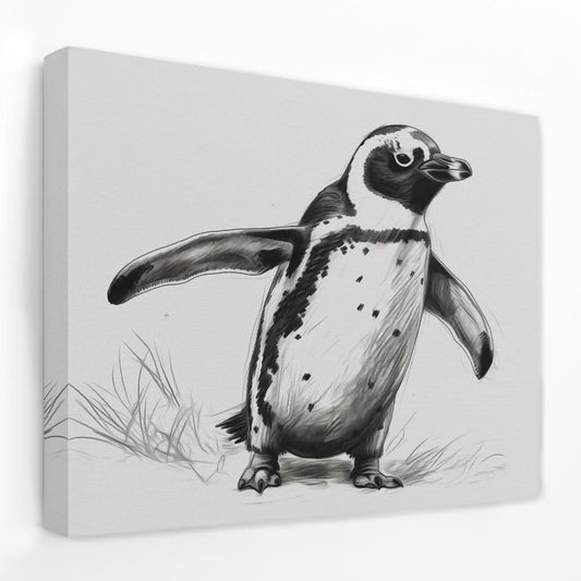 Trolling Penguin - Animals Canvas Wall Art