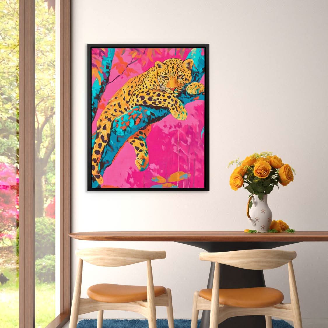 Tropical Daydream - Blue Leopard Canvas Print