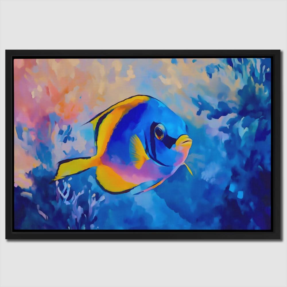Tropical Drifter - Coastal Wall Art in Black Frame