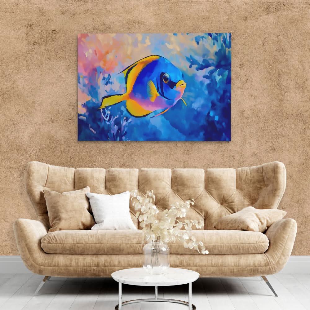 Tropical Drifter - Blue Coastal Canvas Print