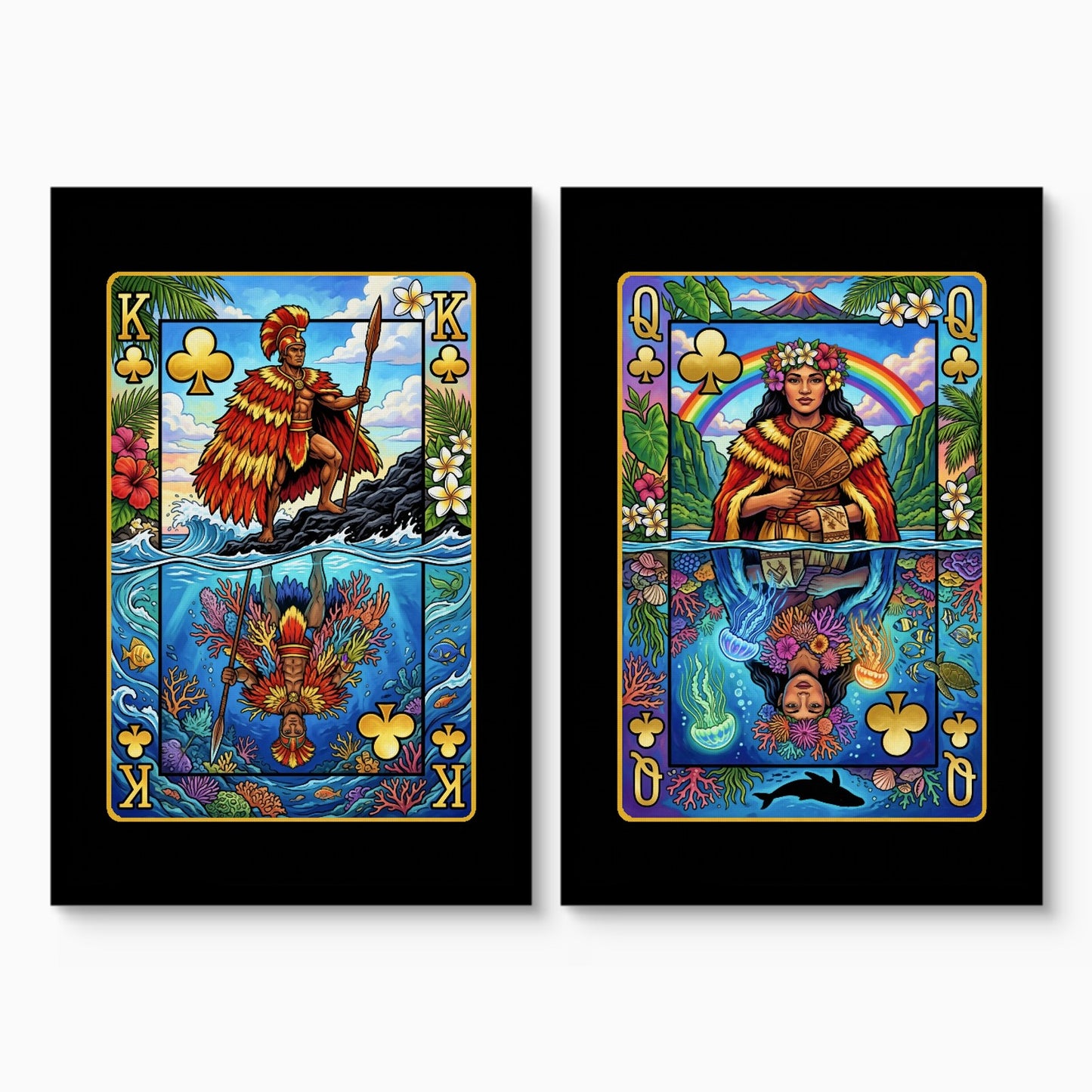 Tropical King & Queen Canvas Set - Hawaii Clubs canvas set on white