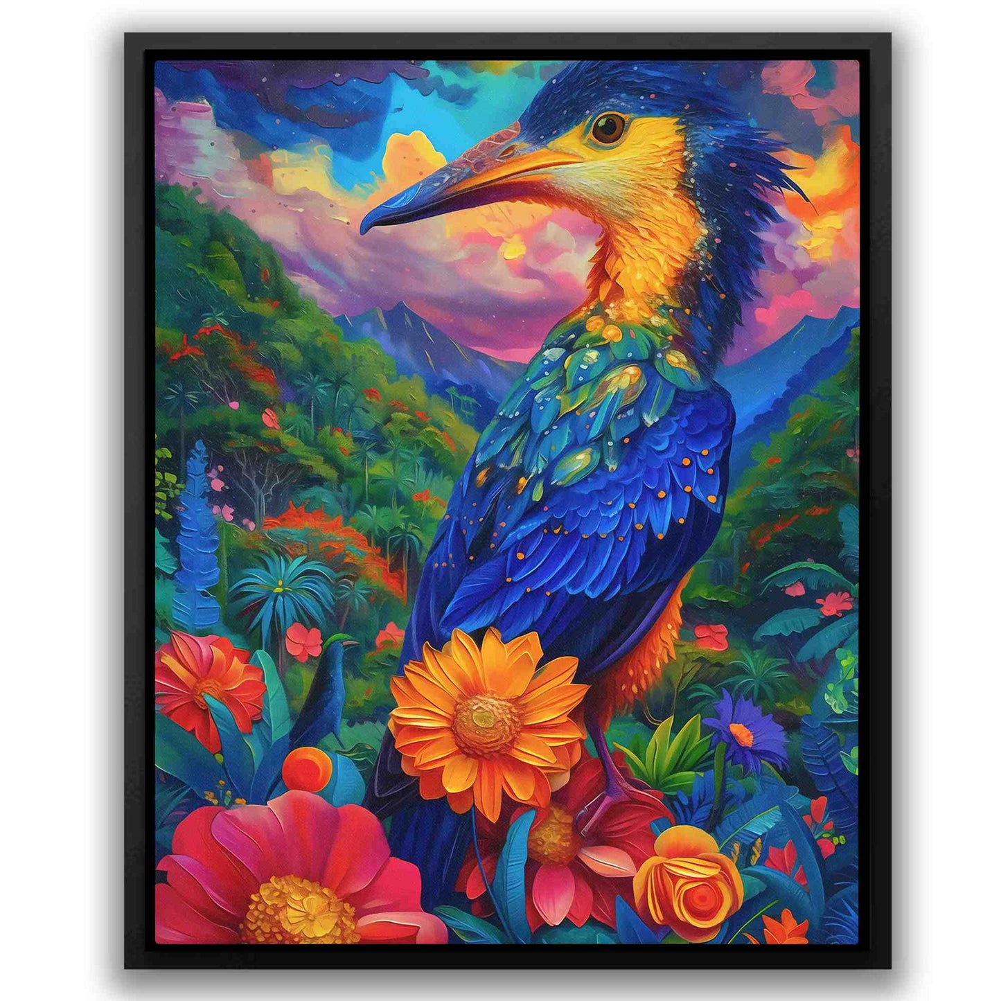 Tropical Paradise - Island Wall Art in Black Frame
