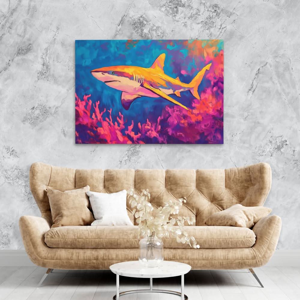 Tropical Predator - Colorful Canvas Wall Art