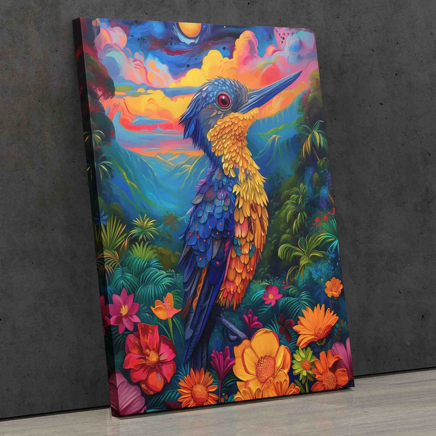 Tropical Rain Forest Bird - Large Surrealism Canvas Print