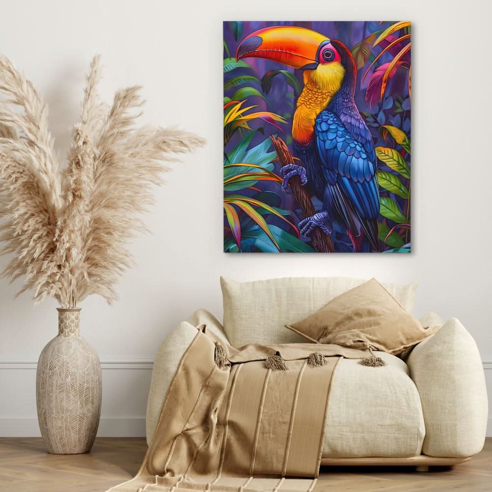 Tropical Toucan - Contemporary Wall Art in Black Frame