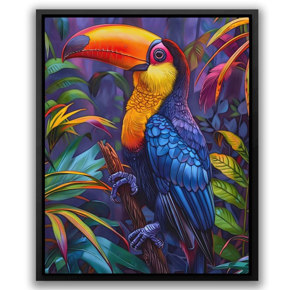 Tropical Toucan - Contemporary Colorful Canvas Wall Art