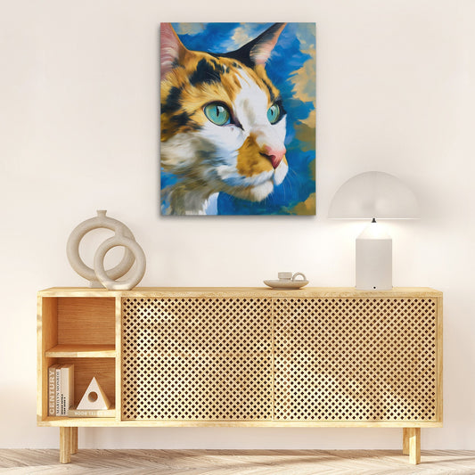 Turquoise Eye Cat - Luxury Wall Art