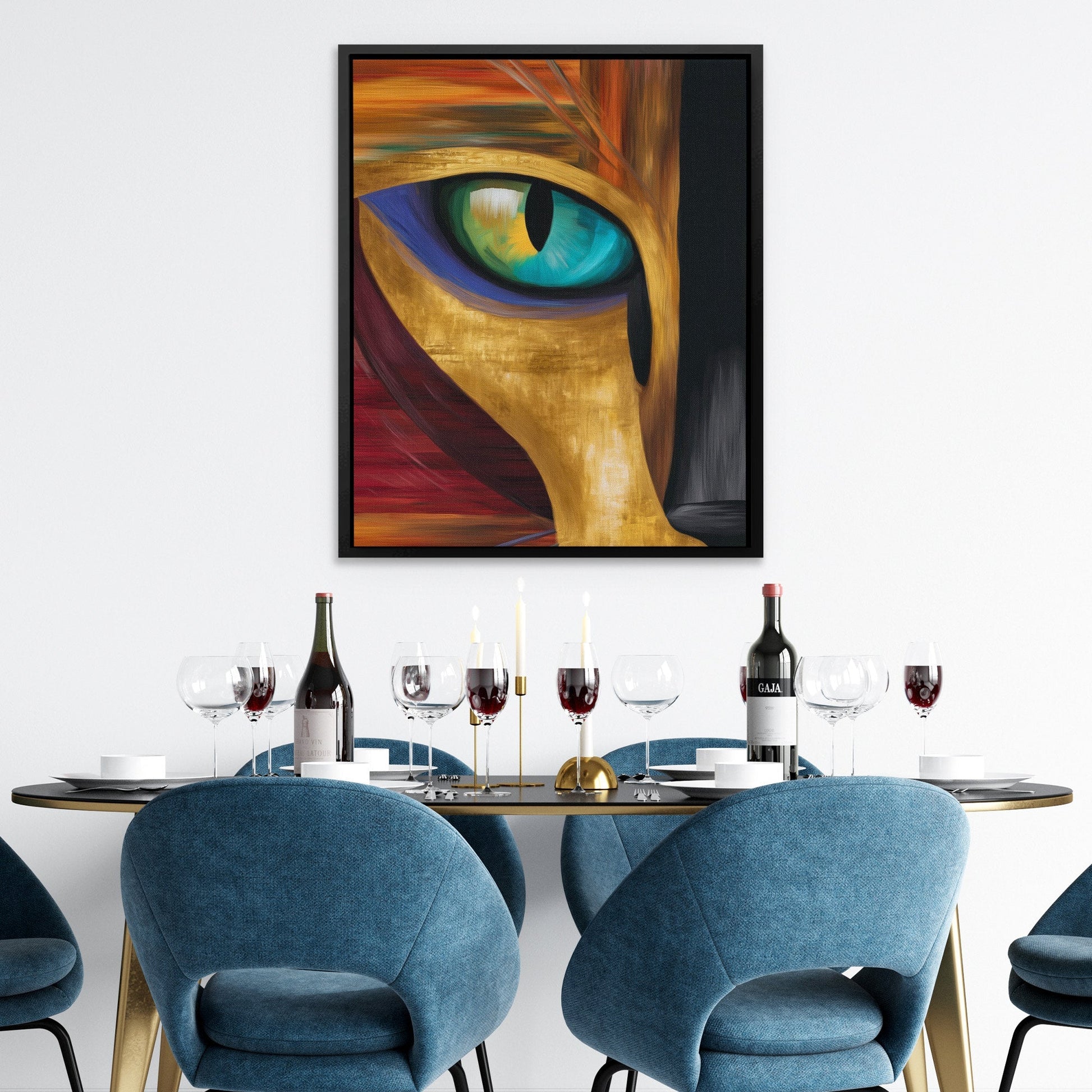 Turquoise Flame Watcher - Luxury Wall Art
