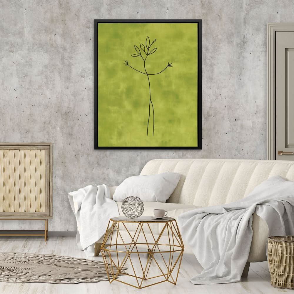 Twiggy - Contemporary Green Canvas Wall Art