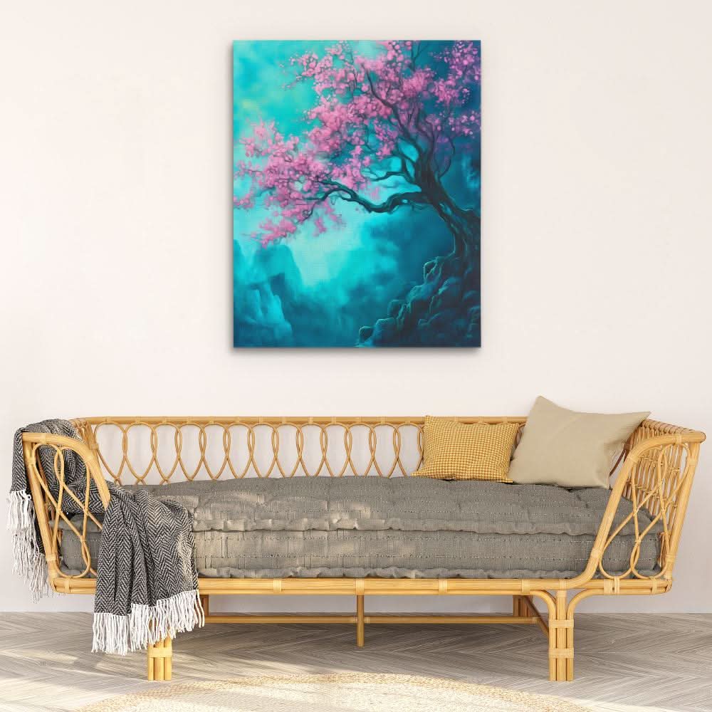 Twilight Blossoms - Wall Art in Black Frame