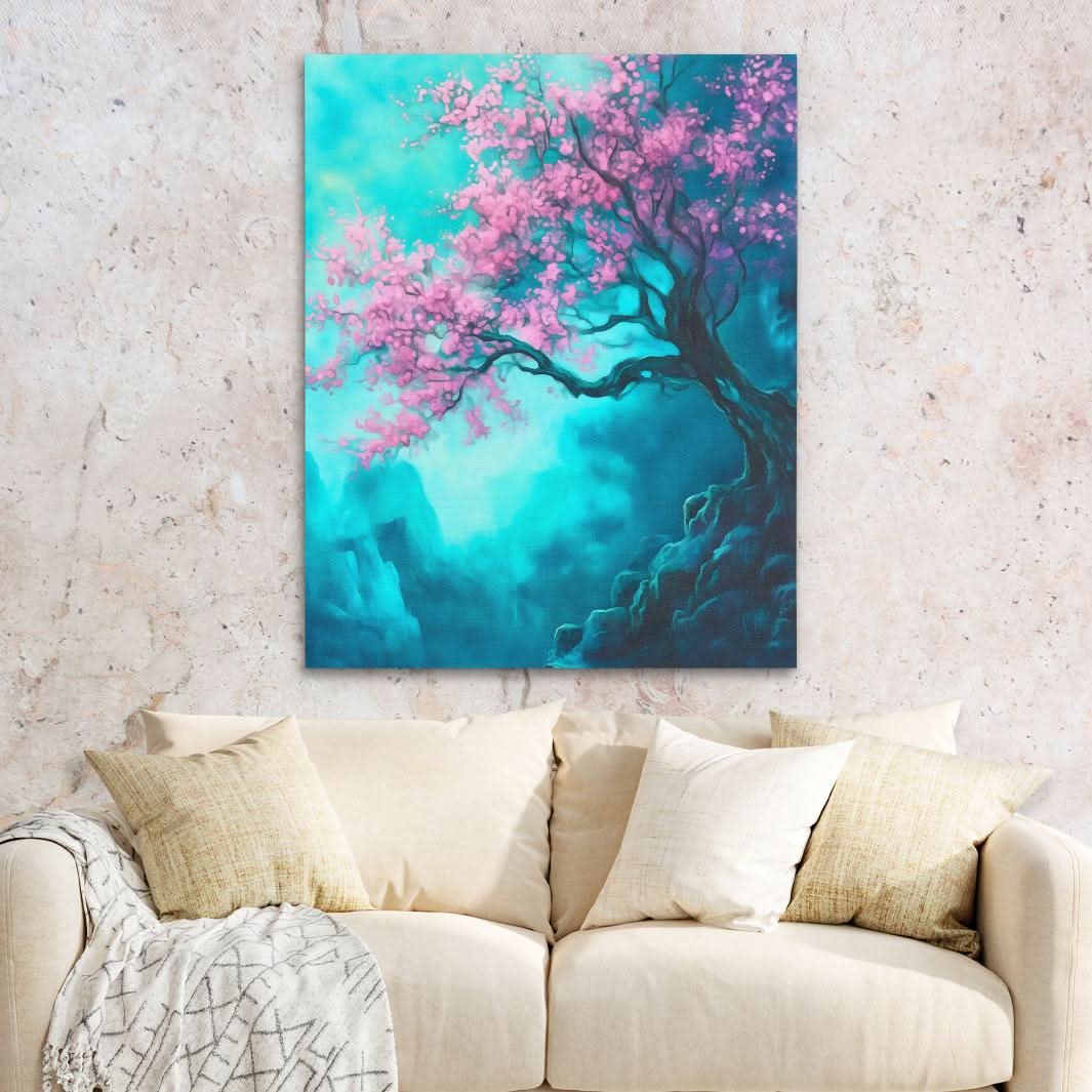 Twilight Blossoms - Blue Landscapes Canvas Print