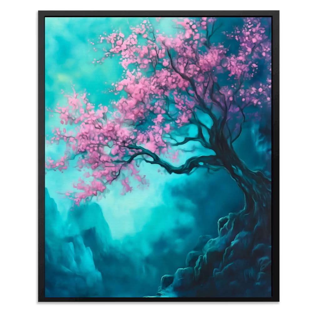 Twilight Blossoms - Blue Canvas Wall Art