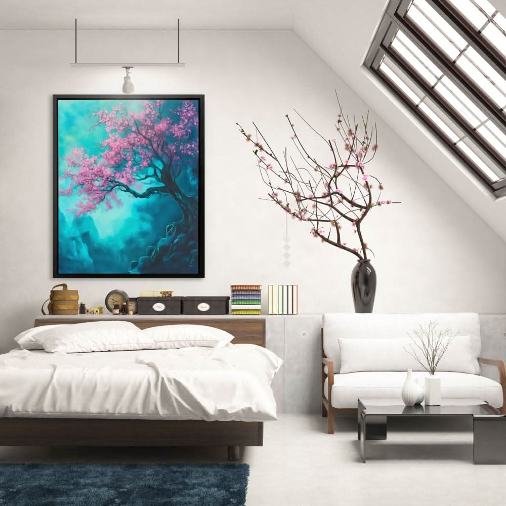 Twilight Blossoms - Landscapes Wall Art in Black Frame