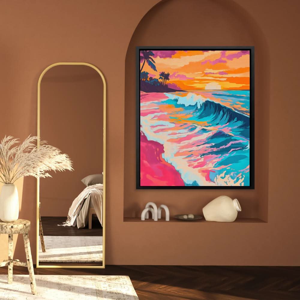 Twilight Curl - Blue Canvas Wall Art