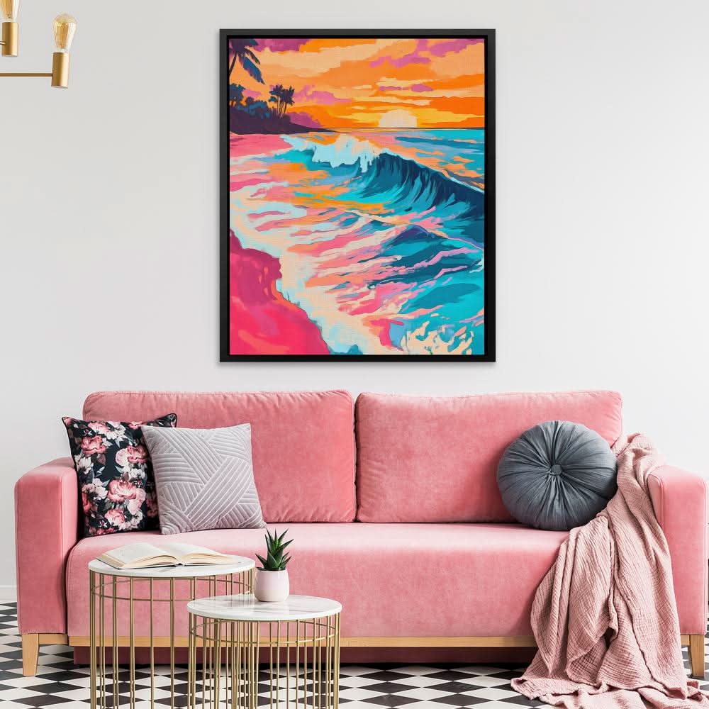 Twilight Curl - Wall Art in Black Frame