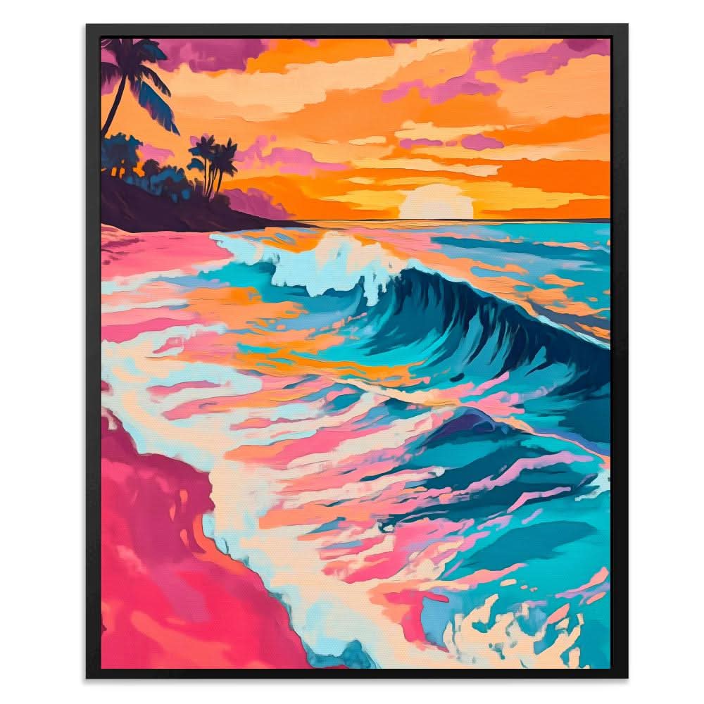 Twilight Curl - Blue Coastal Canvas Print