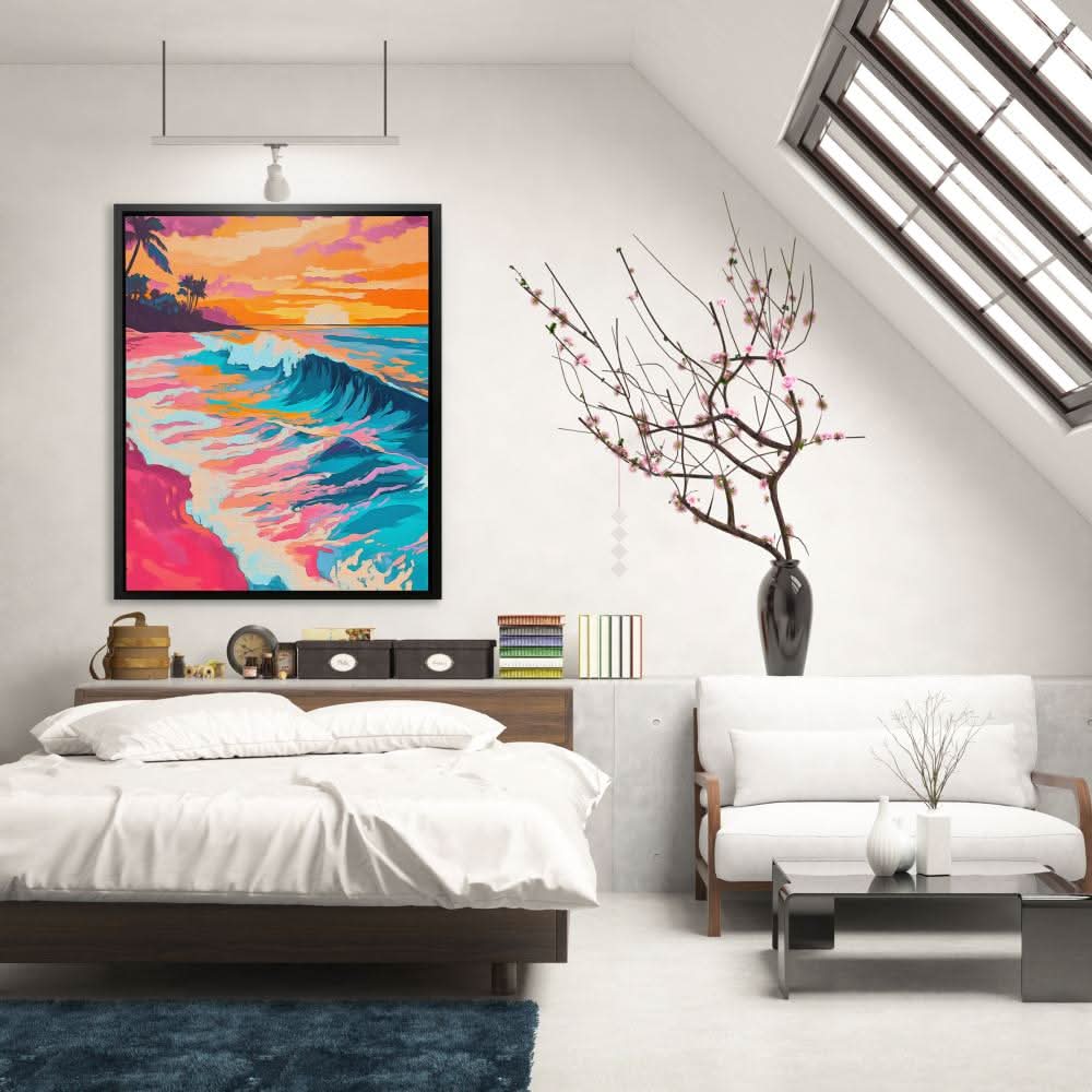 Twilight Curl - Beach House Art for Bathroom