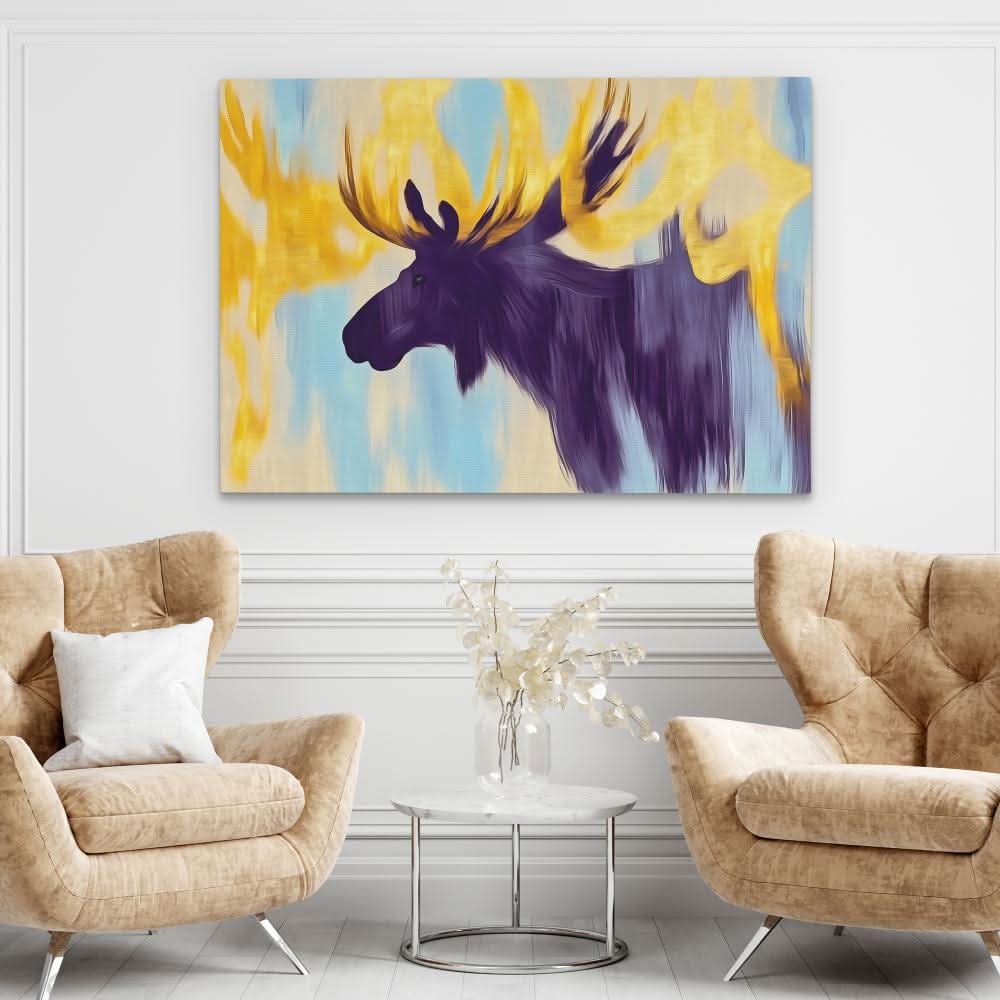 Twilight Glow Moose - Wall Art in Black Frame