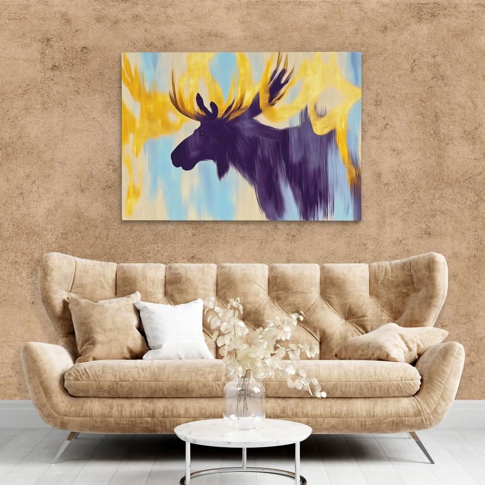 Twilight Glow Moose - Large Canvas Print