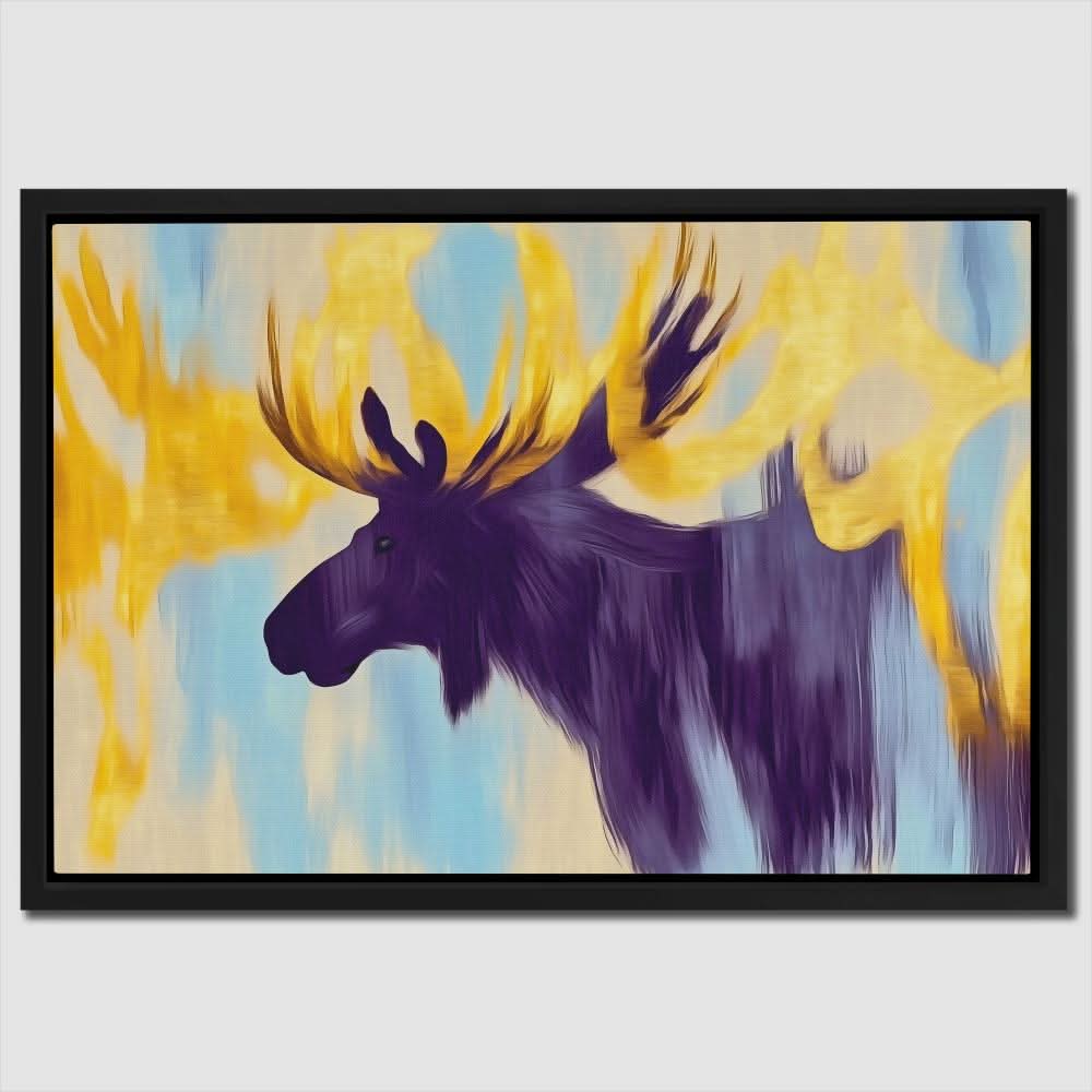 Twilight Glow Moose - Blue Cabin Canvas Print