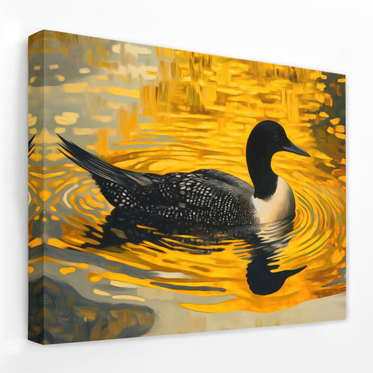 Twilight Loon - Animals Canvas Wall Art