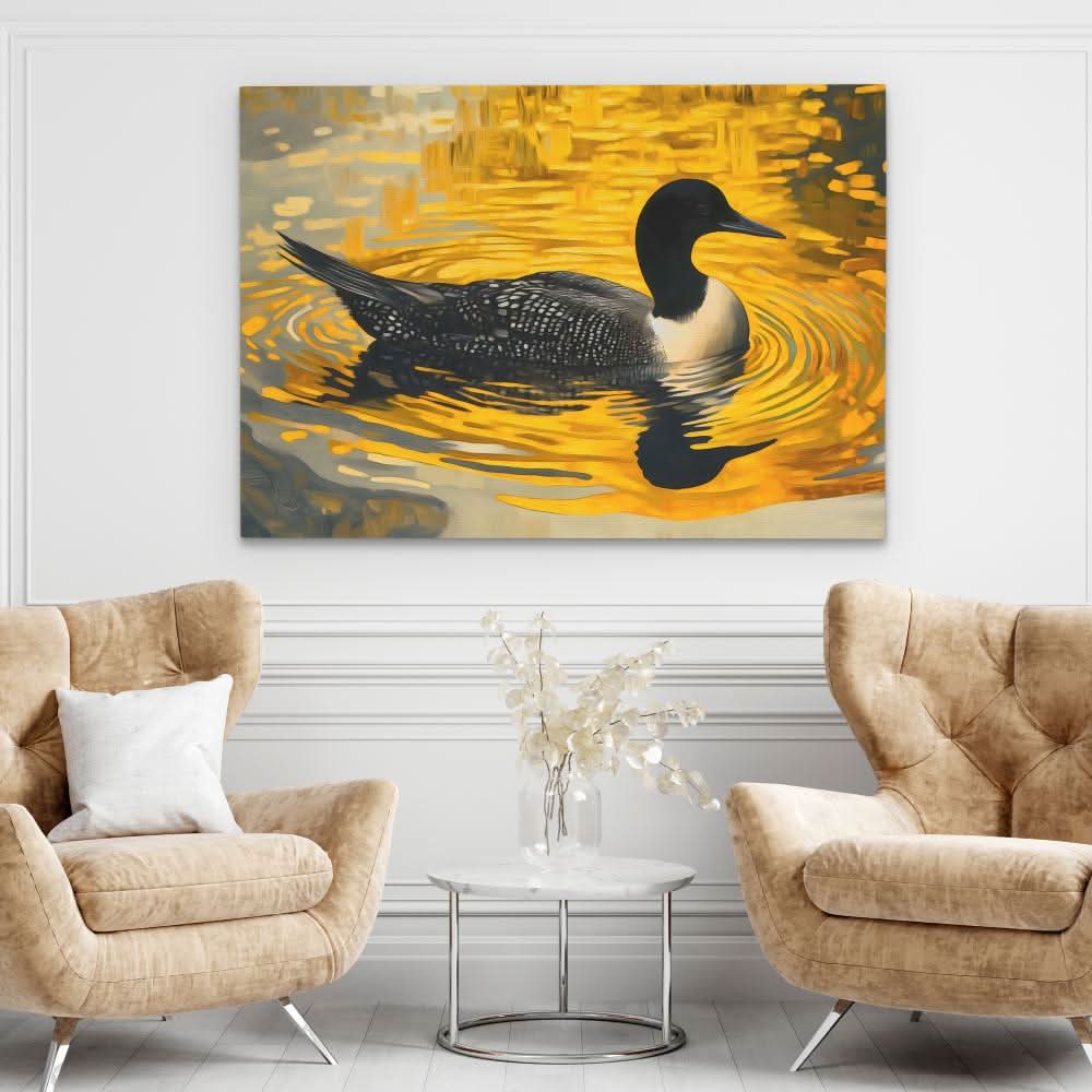 Twilight Loon - Wall Art in Black Frame