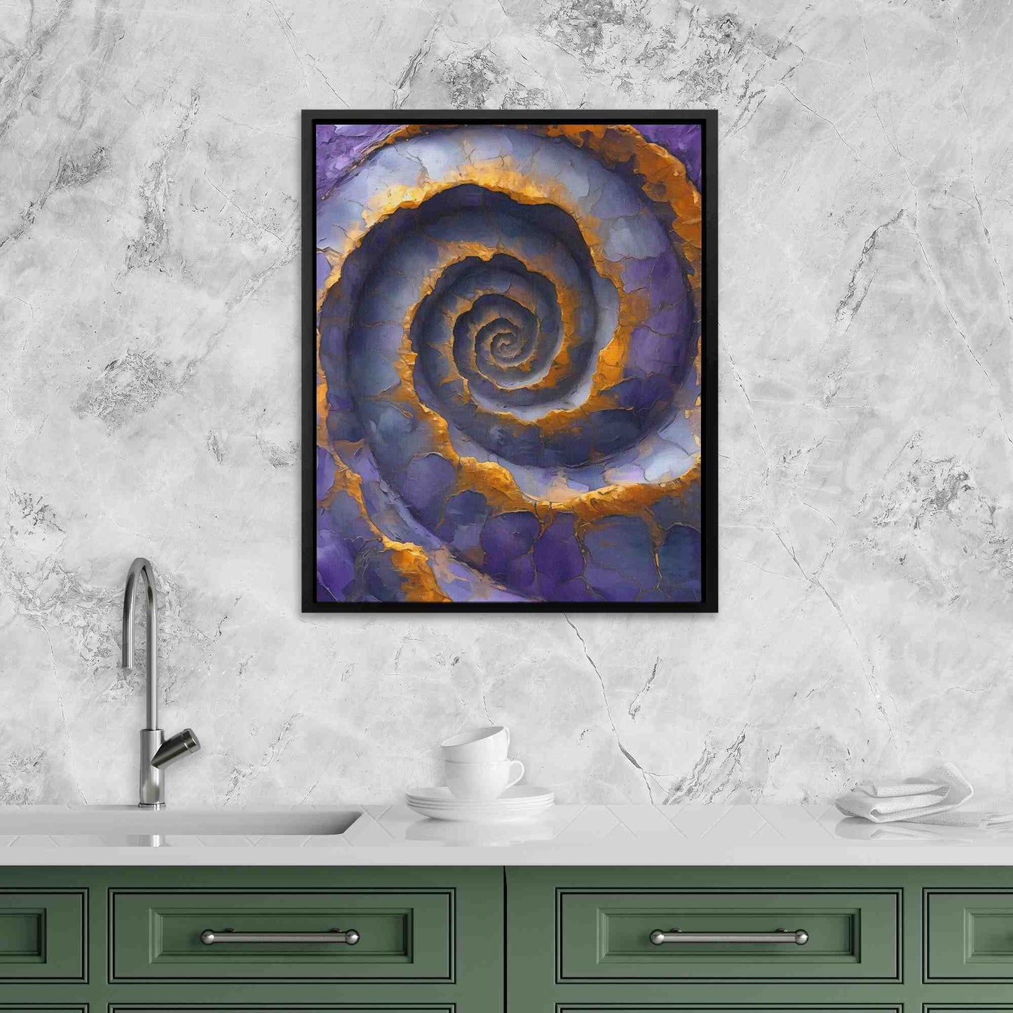 Twisted Time - Oversized Spiral Canvas Wall Art