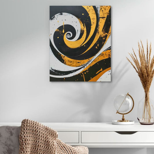 Twisting Factors - Abstract Wall Art in Black Frame