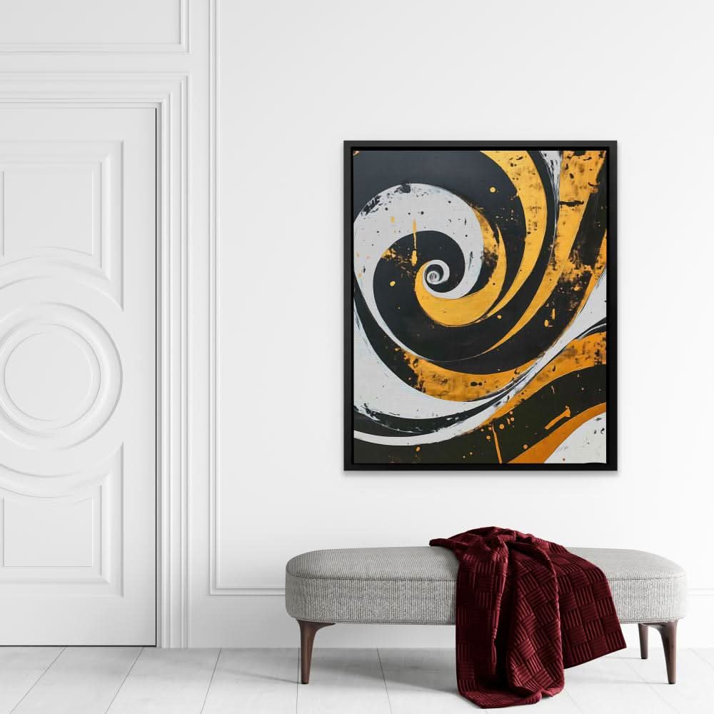 Twisting Factors - Black and Gold Wall Art for Living Room