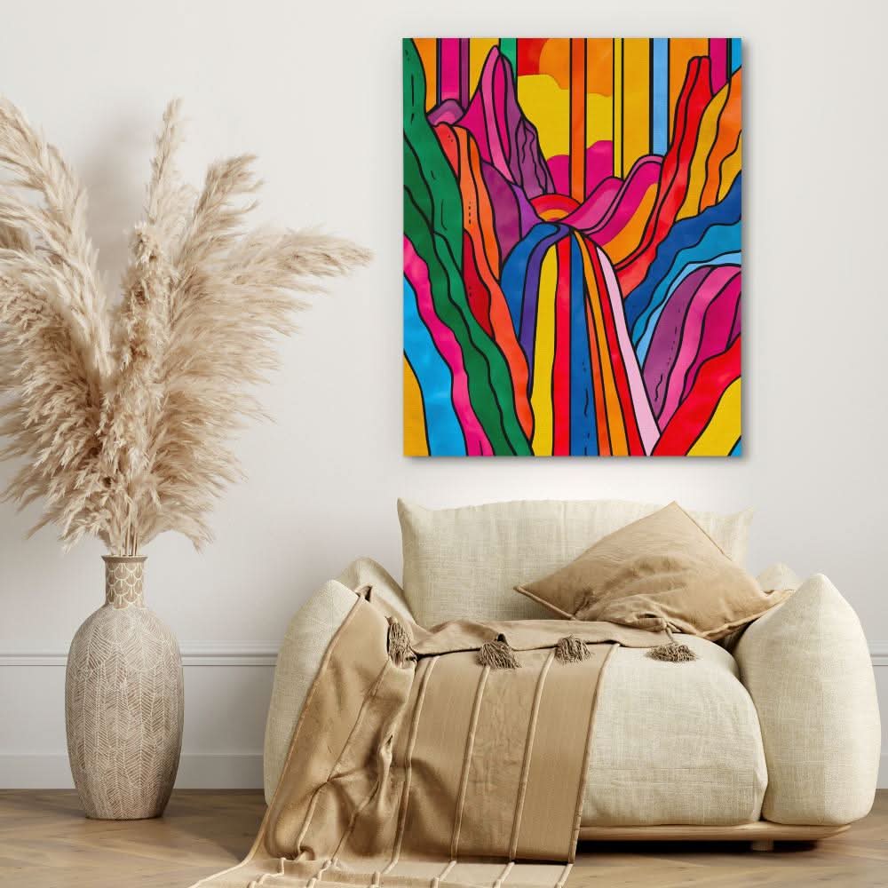 Unknown Hills - Abstract Wall Art in Black Frame