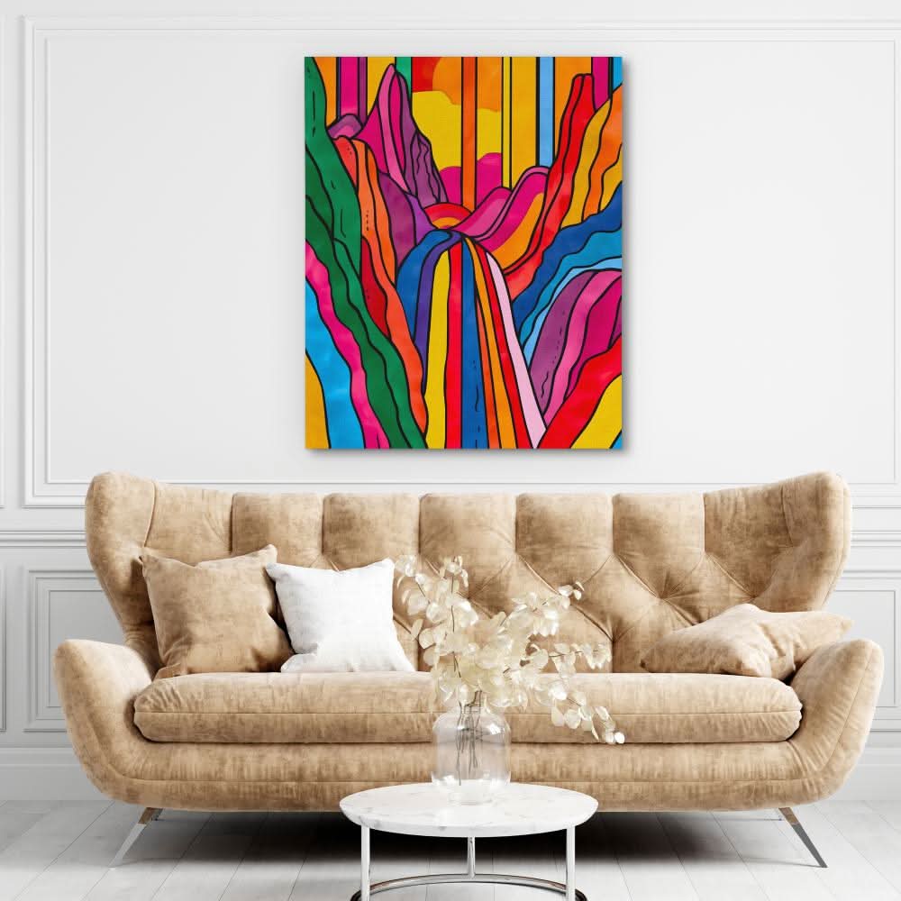 Unknown Hills - Colorful Rainbow Canvas Print