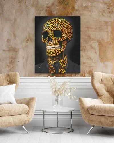 Untamed Mogul - Leopard Wall Art in Black Frame